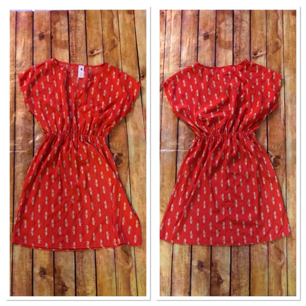 Needle & Thread orange swan Dress. Size small